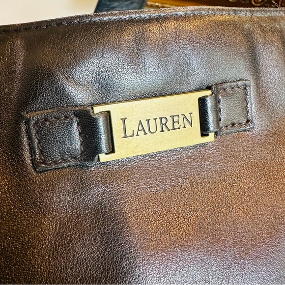 VINTAGE LAUREN RALPH LAUREN BLACK LEATHER RARE CROSSBODY BAG GREAT CONDITION - Picture 7 of 10